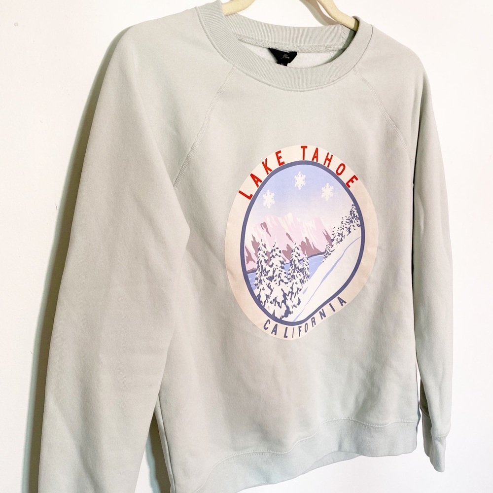 JCrew Lake Tahoe light green sweatshirt